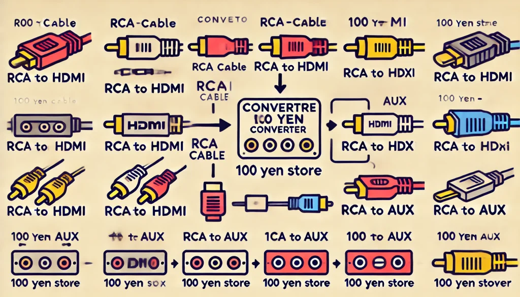 「RCAケーブルの変換方法」：100均アイテムで実現する方法を解説